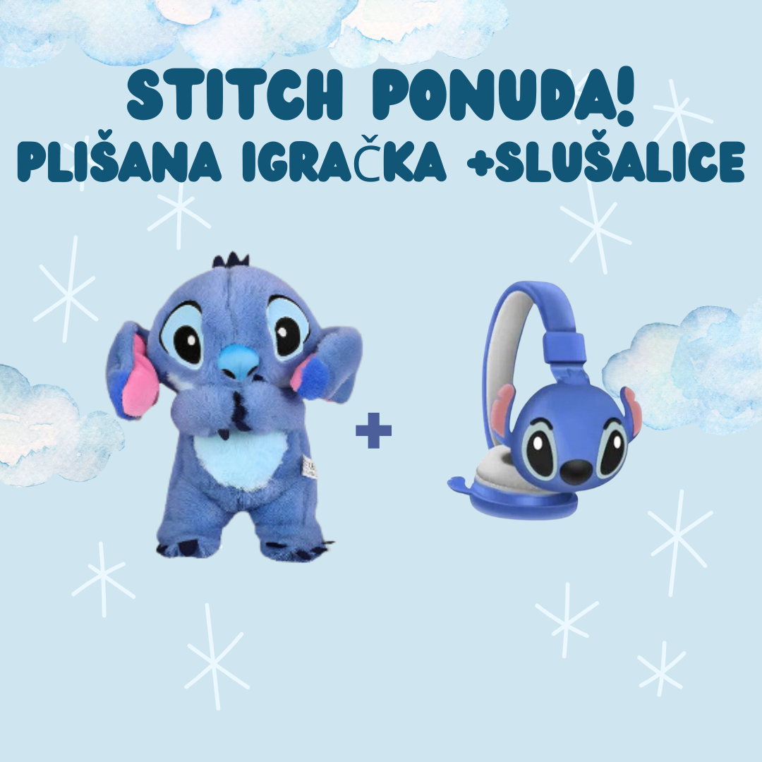 STITCH SLUŠALICE + PLIŠANA IGRAČKA ( GRATIS DOSTAVA )