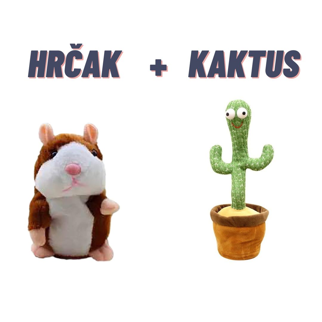 HRČAK + KAKTUS - Dve plišane igračke