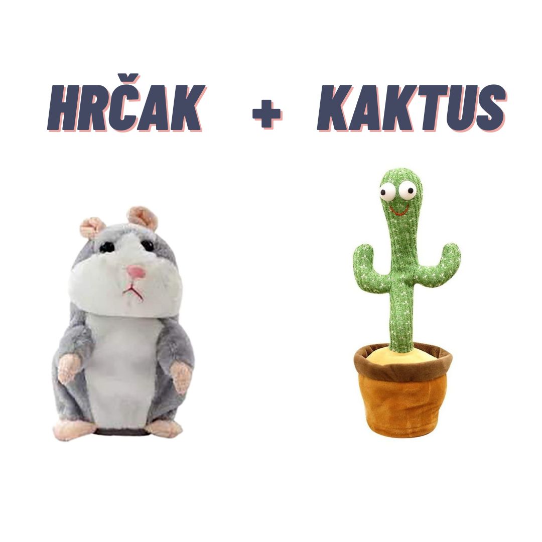 HRČAK + KAKTUS - Dve plišane igračke